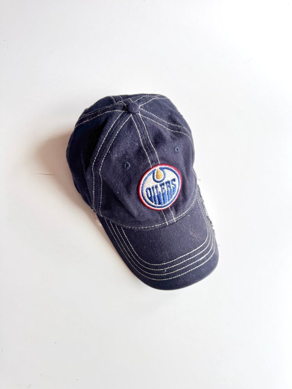 Roger Edwards NHL Edmonton Oilers Navy Cotton Canvas Embroidered Baseball Hat